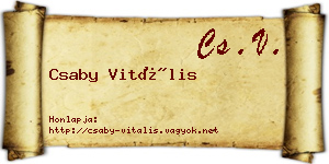 Csaby Vitális névjegykártya